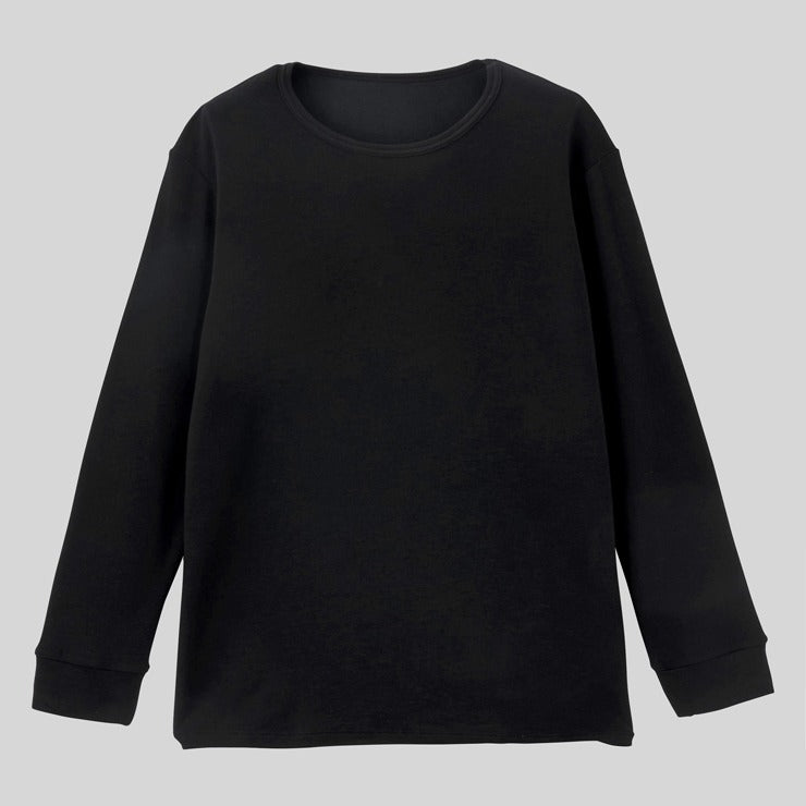 メンズ　長袖丸首インナー（3L～5L・FIBER HEATプレミアム あったかコットン）