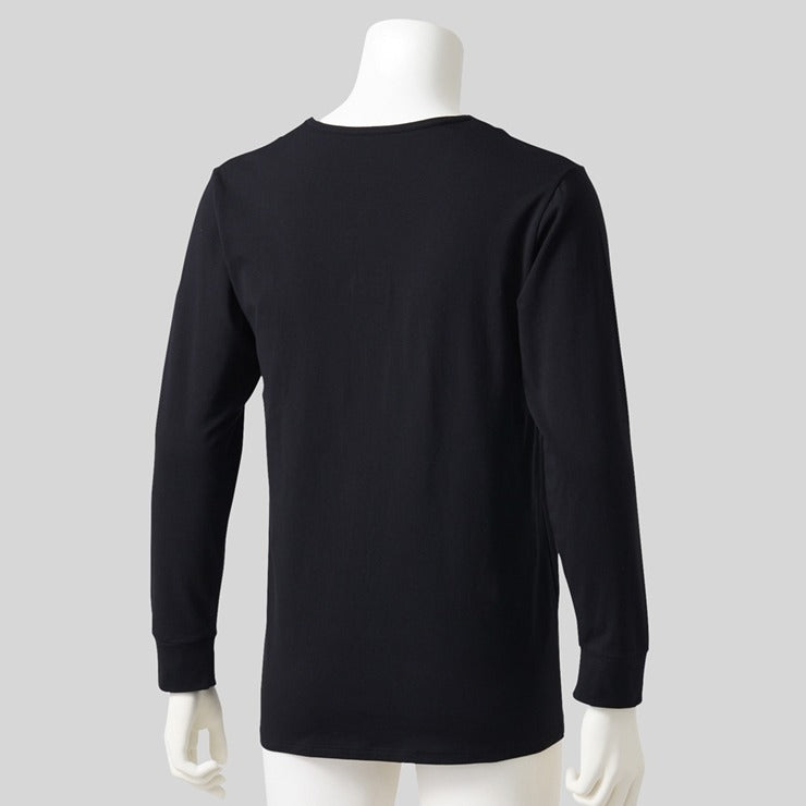 メンズ　長袖丸首インナー（3L～5L・FIBERHEATコットン）