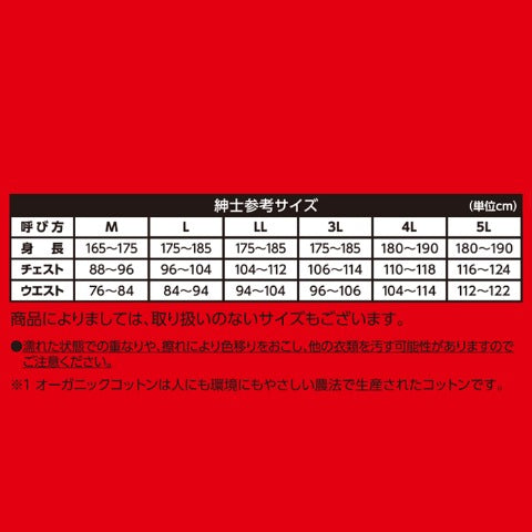 メンズ 半袖V首インナー（3L・FIBERHEAT PREMIUM あったかコットン）