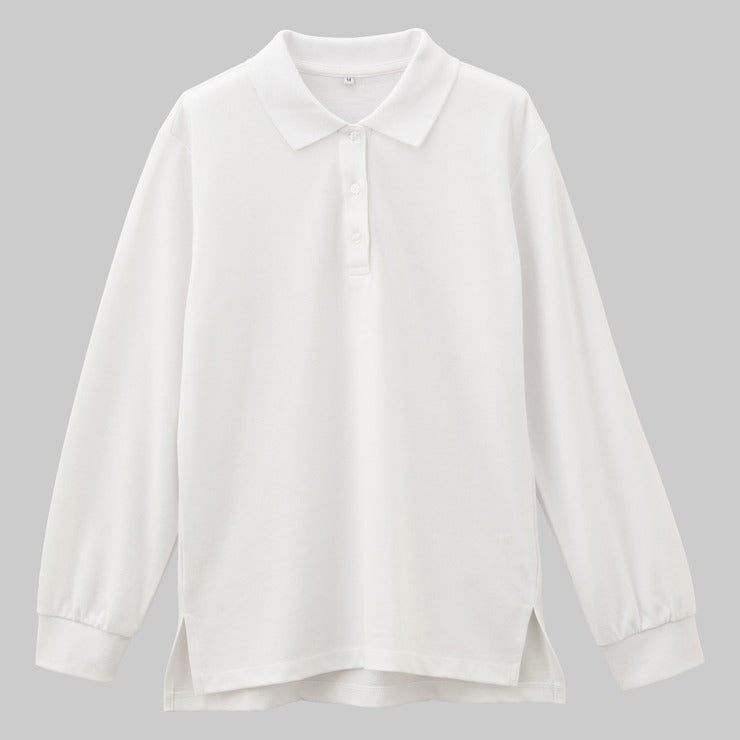 レディース　カノコ長袖ポロシャツ（CLOSSHI）ネイビー/ブラック/ホワイト