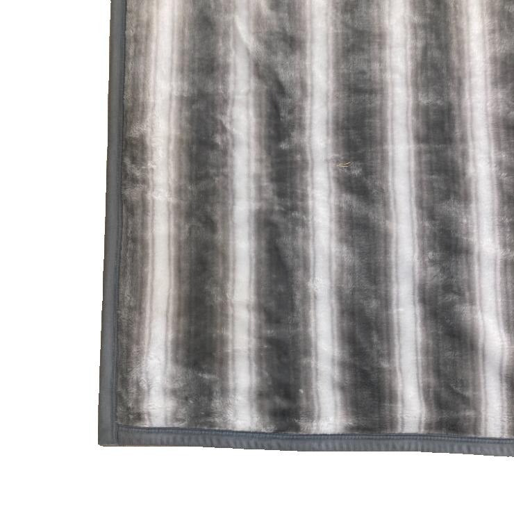 衿付き合わせ毛布（シングルサイズ・西川）ストライプ柄