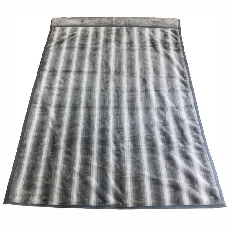 衿付き合わせ毛布（シングルサイズ・西川）ストライプ柄