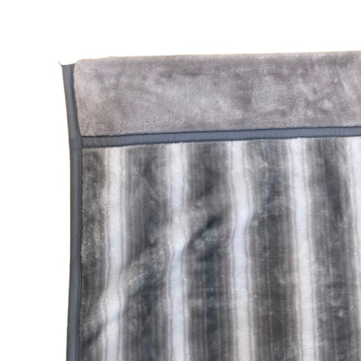 衿付き合わせ毛布（シングルサイズ・西川）ストライプ柄