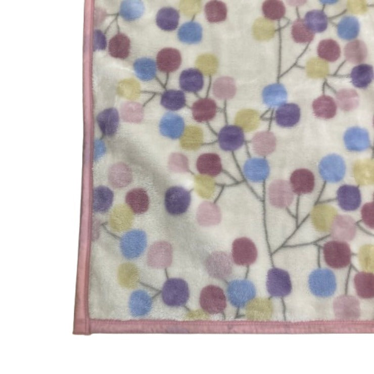 衿付き合わせ毛布（シングルサイズ・西川）ドットツリー柄