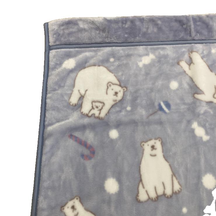 合わせ毛布（シングルサイズ）シロクマ柄
