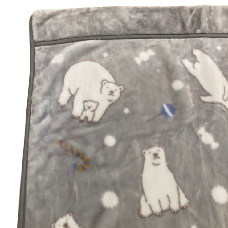 合わせ毛布（シングルサイズ）シロクマ柄
