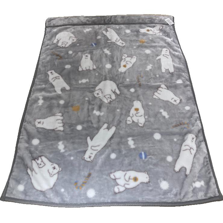 合わせ毛布（シングルサイズ）シロクマ柄