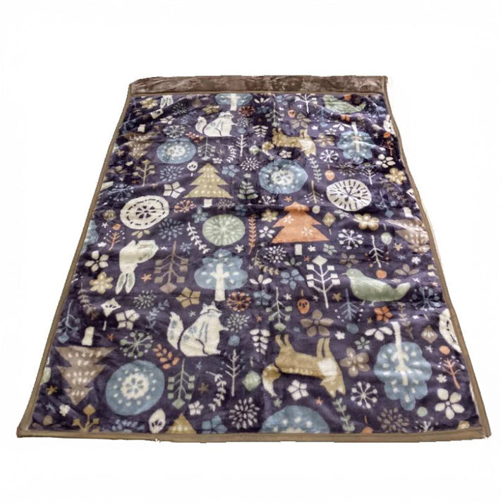 合わせ毛布（シングルサイズ）フォレスト柄