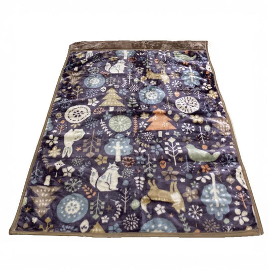 合わせ毛布（シングルサイズ）フォレスト柄