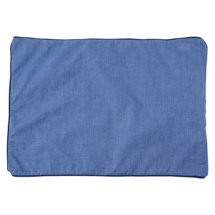枕カバー シャンブレー（35×50cm）グレー/ネイビー