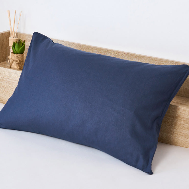 枕カバー 綿100％（43×63cm）グレー/ネイビー/ホワイト/ブラウン