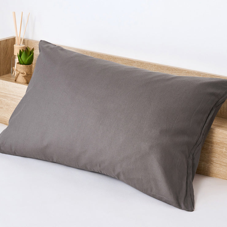 枕カバー 綿100％（43×63cm）グレー/ネイビー/ホワイト/ブラウン